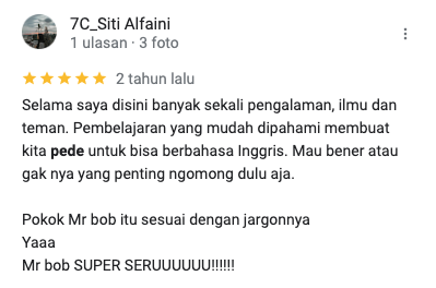 Testimoni Kursus Bahasa Inggris Online MrBob