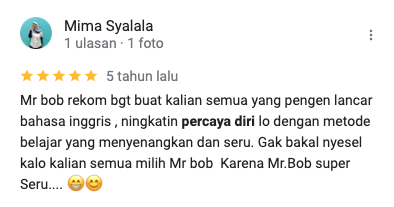 Testimoni Kursus Bahasa Inggris Online MrBob