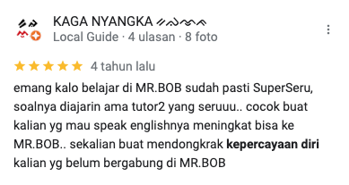 Testimoni Kursus Bahasa Inggris Online MrBob