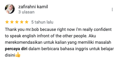 Testimoni Kursus Bahasa Inggris Online MrBob