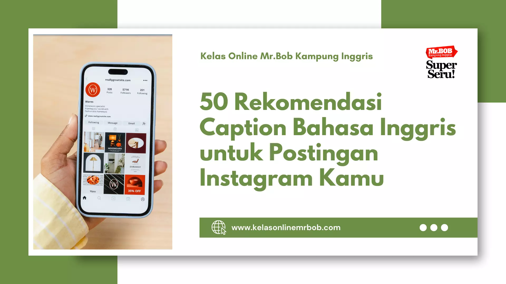 50 Rekomendasi Caption Bahasa Inggris untuk Postingan Instagram Kamu - Kelas Online Mr.BOB Kampung Inggris