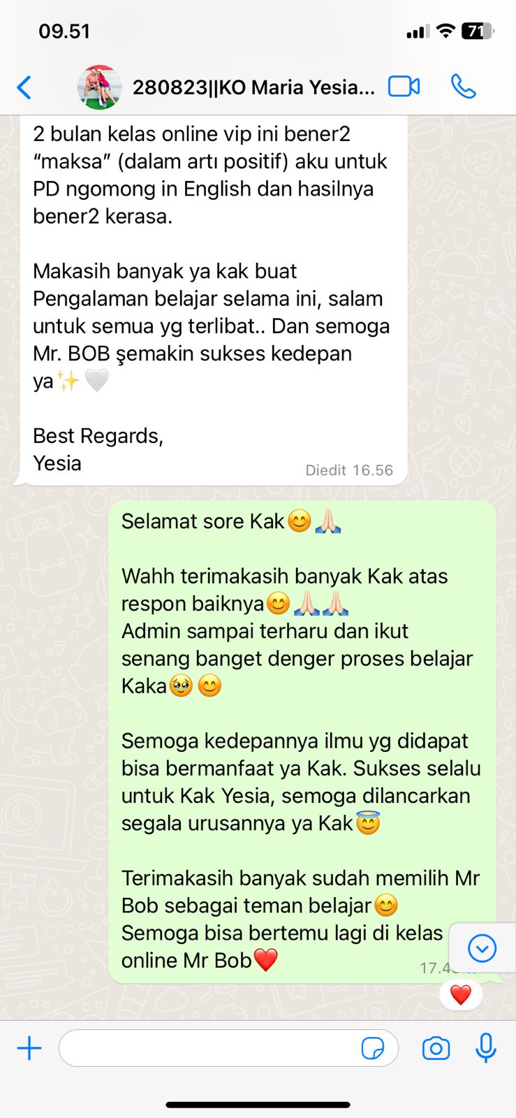 Testimoni Kursus Bahasa Inggris Online MrBob